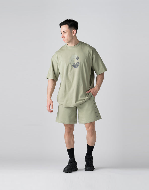 CRONOS Bold Front Logo OverSize T-SHIRT【SAGE】