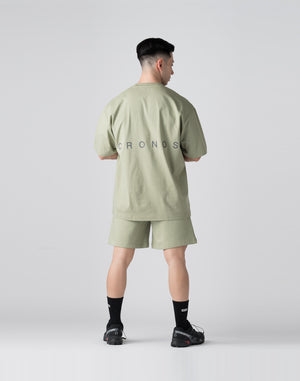 CRONOS Bold Front Logo OverSize T-SHIRT【SAGE】