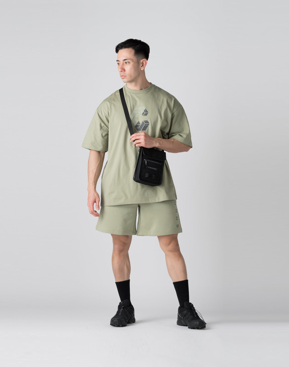 CRONOS Bold Front Logo OverSize T-SHIRT【SAGE】 – クロノス