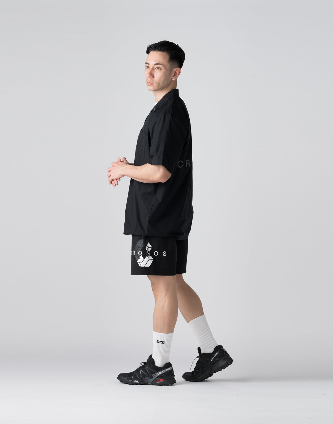 CRONOS Open Collar Short Sleeve Shirt【D.GRAY】 – クロノス