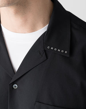 CRONOS Open Collar Short Sleeve Shirt【WHITE】