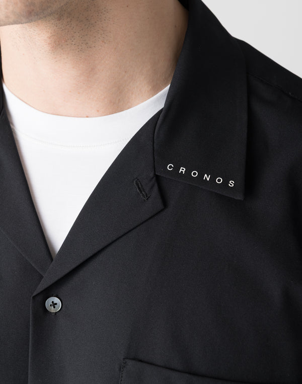 CRONOS Open Collar Short Sleeve Shirt【WHITE】