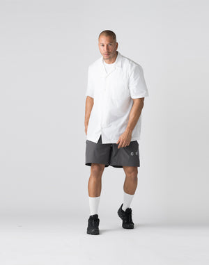 CRONOS Open Collar Short Sleeve Shirt【WHITE】
