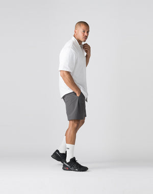 CRONOS Open Collar Short Sleeve Shirt【WHITE】