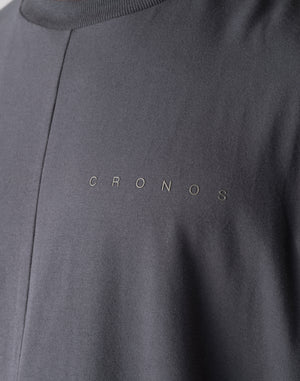 CRONOS Panel OverSize T-SHIRT【CHARCOAL GRAY】