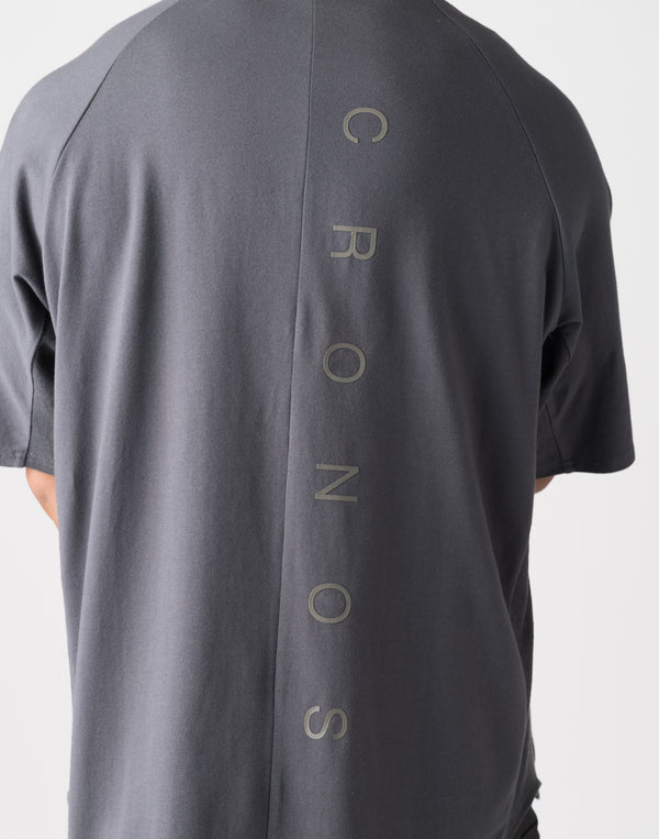CRONOS Panel OverSize T-SHIRT【CHARCOAL GRAY】