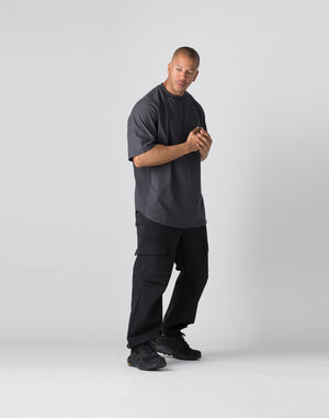 CRONOS Panel OverSize T-SHIRT【CHARCOAL GRAY】