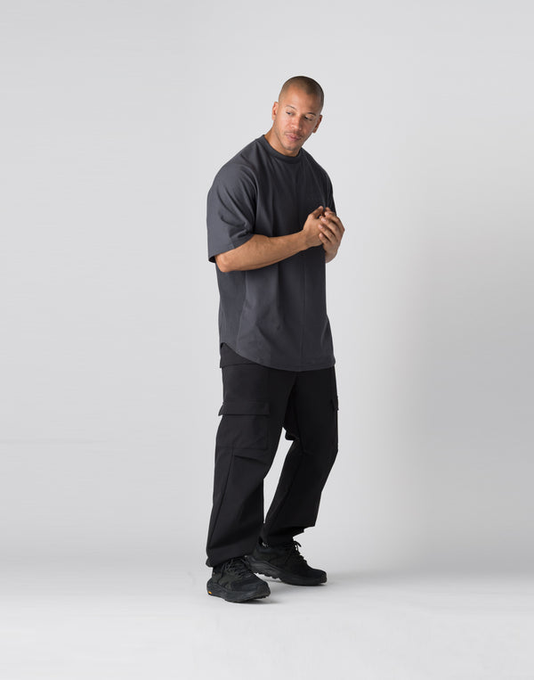 CRONOS Panel OverSize T-SHIRT【CHARCOAL GRAY】