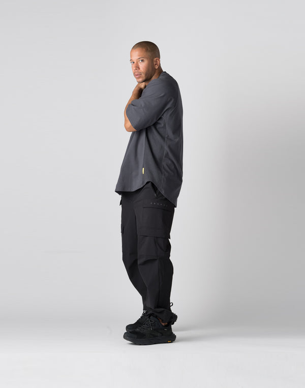 CRONOS Panel OverSize T-SHIRT【CHARCOAL GRAY】