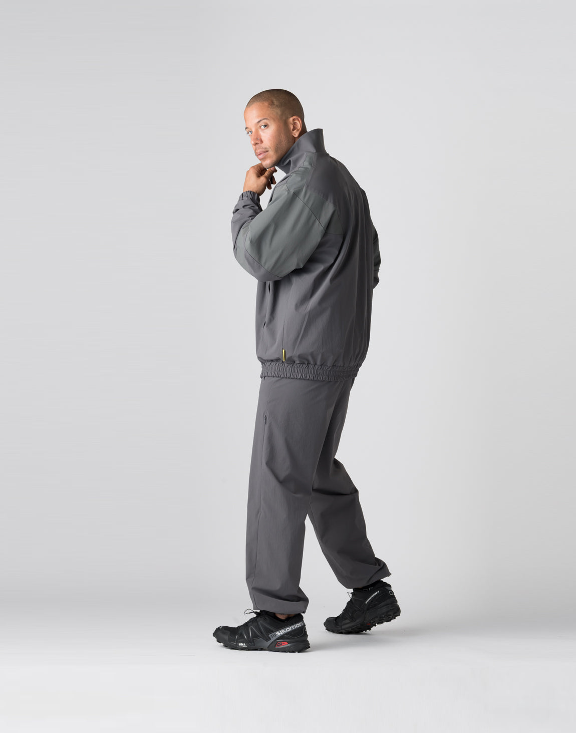 CRONOS メンズパンツ L ネイビー/グレー CRONOS 2LINE CALF LOGO LONGPANTS – クロノス CRONOS Official