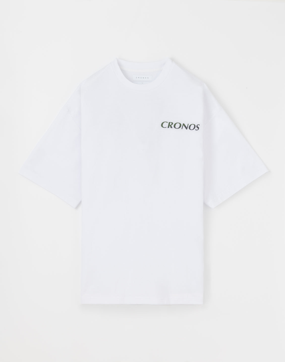 CRONOS Earth Design Print OverSize T-SHIRT [WHITE×KHAKI]