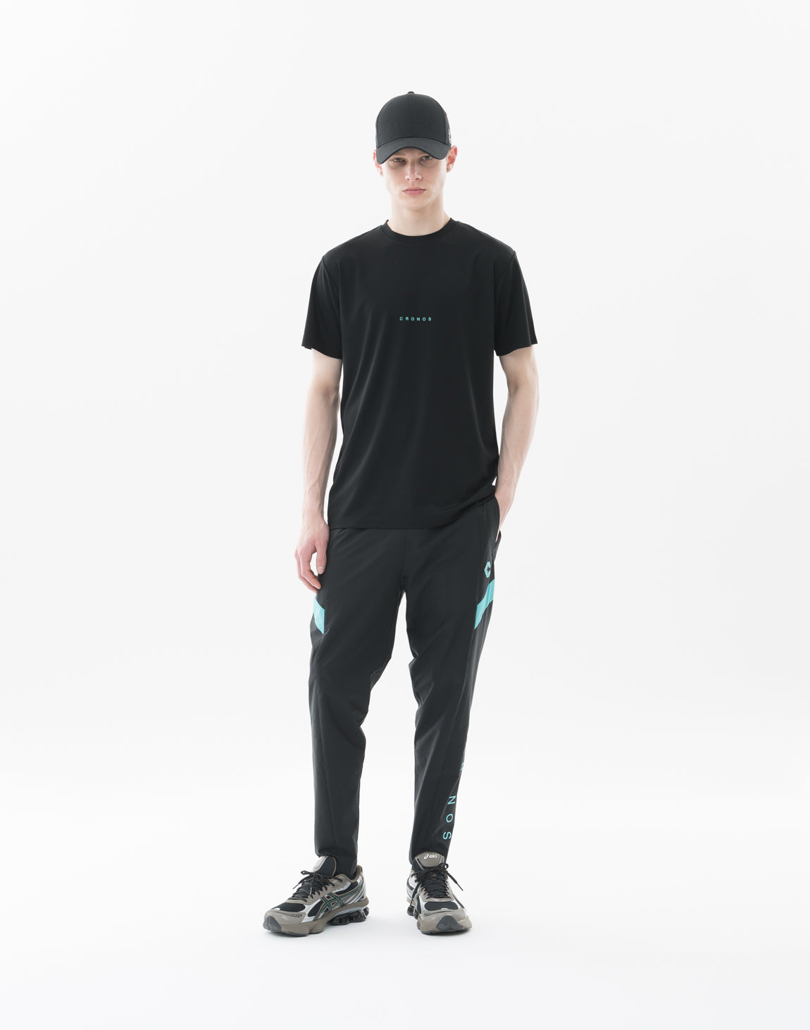 CRONOS Bold Back Logo Regularfit T-SHIRT【BLACK×BLUE CRONOS Bold Back Logo Regularfit T-SHIRT【BLACK×BLUE