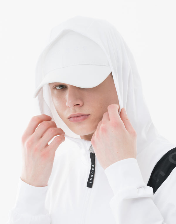 CRONOS Advanced Rash Guard 拉鍊連帽衫 [白色×黑色]