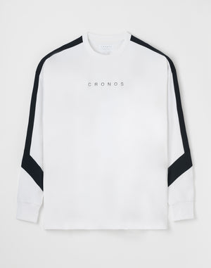 CRONOS FLEX PANEL over size L/S TEE【WHITE】