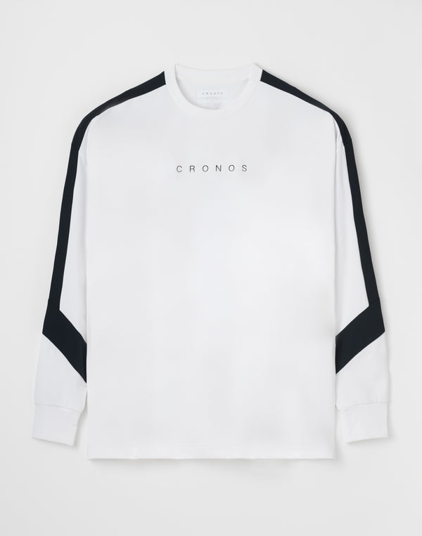 CRONOS FLEX PANEL over size L/S TEE【WHITE】