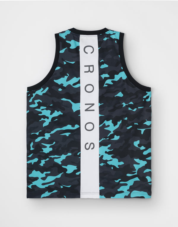 CRONOS TACTICAL CAMO over size SLEEVELESS TEE [BLUECAMO]