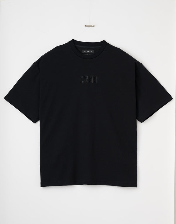 CRONOS PATCH LOGO TECH　over size S/S TEE【BLACK】