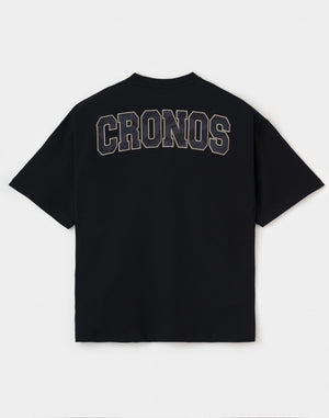 CRONOS PATCH LOGO TECH　over size S/S TEE【BLACK】