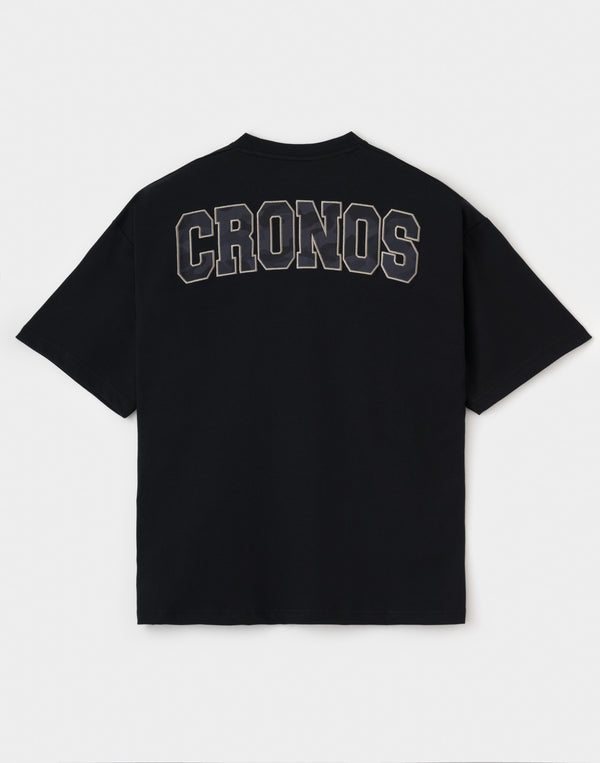 CRONOS PATCH LOGO TECH　over size S/S TEE【BLACK】