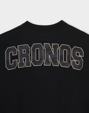 CRONOS PATCH LOGO TECH　over size S/S TEE【BLACK】