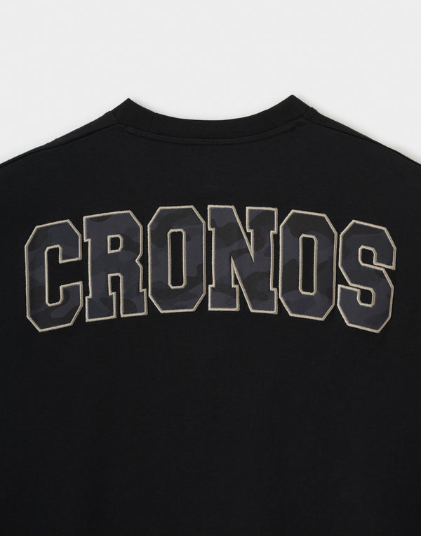 CRONOS PATCH LOGO TECH　over size S/S TEE【BLACK】