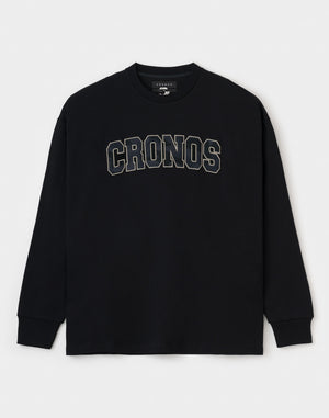 CRONOS  AIR DRY over size L/S TEE【BLACK】