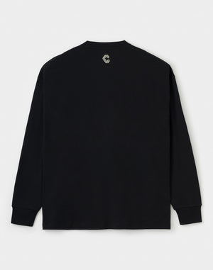 CRONOS  AIR DRY over size L/S TEE【BLACK】
