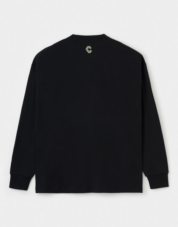 CRONOS  AIR DRY over size L/S TEE【BLACK】