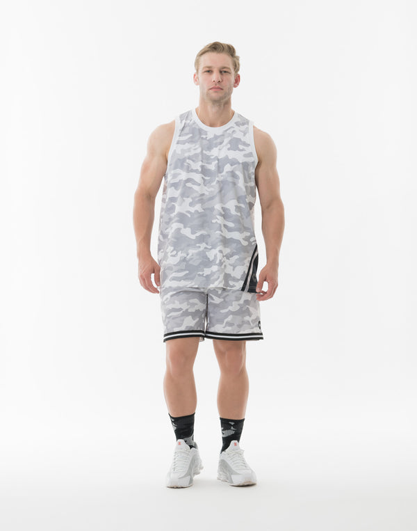 CRONOS TACTICAL CAMO over size SLEEVELESS TEE【WHITECAMO】