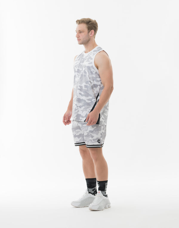 CRONOS TACTICAL CAMO over size SLEEVELESS TEE【WHITECAMO】