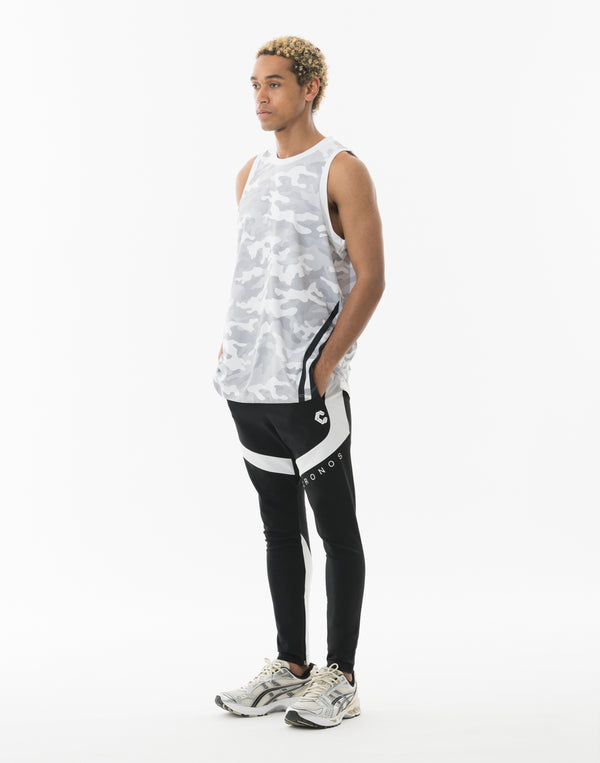 CRONOS TACTICAL CAMO over size SLEEVELESS TEE【WHITECAMO】