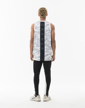 CRONOS TACTICAL CAMO over size SLEEVELESS TEE【WHITECAMO】