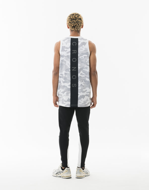 CRONOS TACTICAL CAMO over size SLEEVELESS TEE【WHITECAMO】