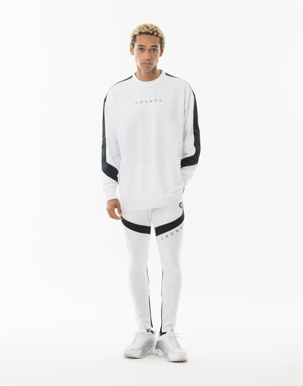 CRONOS FLEX PANEL over size L/S TEE【WHITE】