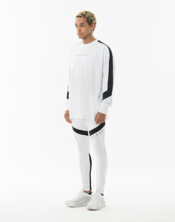 CRONOS FLEX PANEL over size L/S TEE【WHITE】