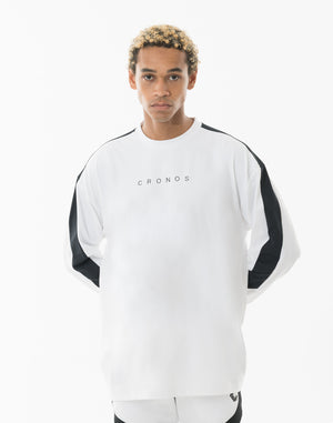 CRONOS FLEX PANEL over size L/S TEE【WHITE】