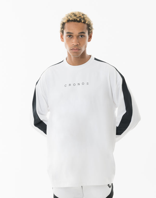 CRONOS FLEX PANEL over size L/S TEE【WHITE】