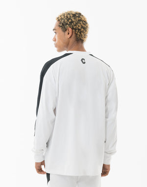 CRONOS FLEX PANEL over size L/S TEE【WHITE】