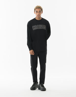 CRONOS  AIR DRY over size L/S TEE【BLACK】