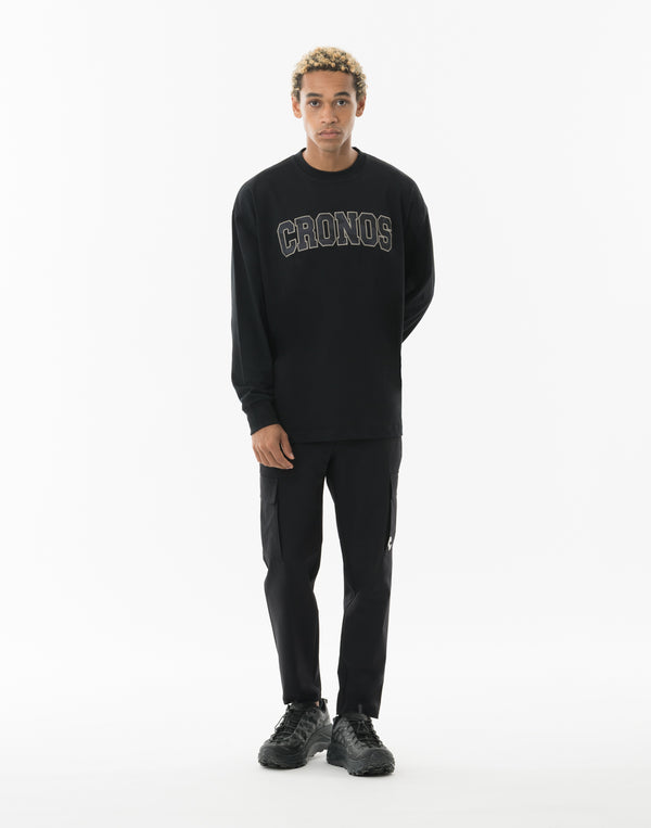 CRONOS  AIR DRY over size L/S TEE【BLACK】