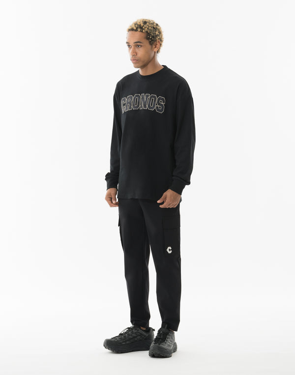 CRONOS  AIR DRY over size L/S TEE【BLACK】