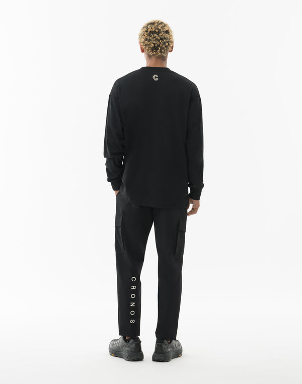 CRONOS  AIR DRY over size L/S TEE【BLACK】