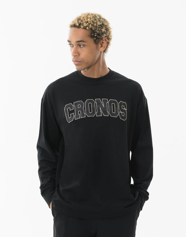 CRONOS  AIR DRY over size L/S TEE【BLACK】
