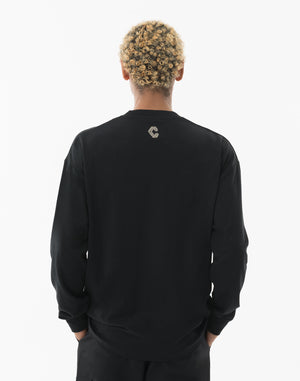 CRONOS  AIR DRY over size L/S TEE【BLACK】