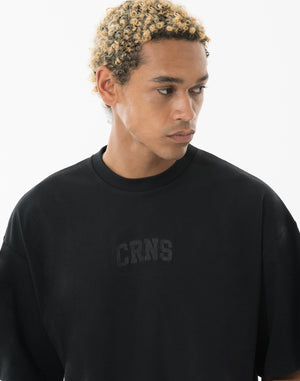 CRONOS PATCH LOGO TECH　over size S/S TEE【BLACK】