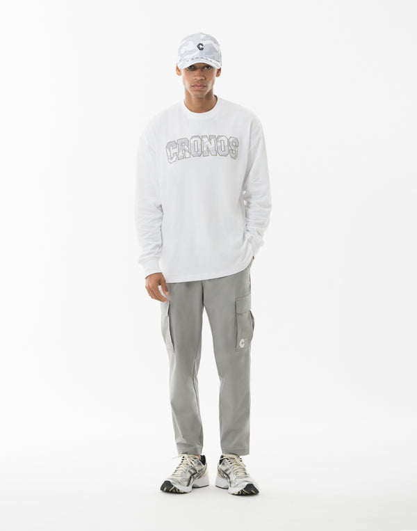 CRONOS  AIR DRY over size L/S TEE【WHITE】
