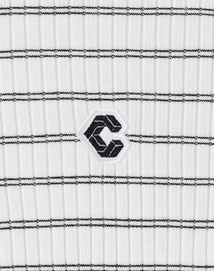CRONOS WOMEN Shiny Wide Rib Hoodie [WHITE]
