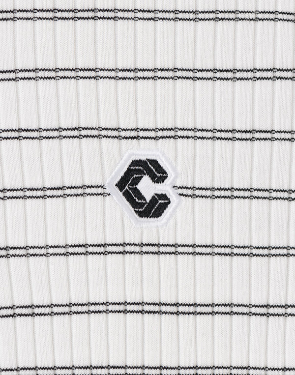 CRONOS WOMEN Shiny Wide Rib Hoodie [WHITE]