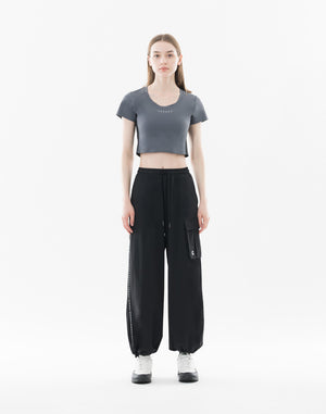 CRONOS WOMEN Dual Style Cargo Pants【BLACK】
