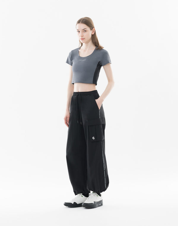 CRONOS WOMEN Dual Style Cargo Pants【BLACK】